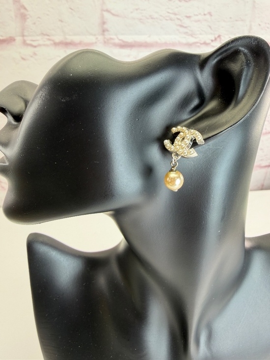 CHANEL Jewelry - Chanel Pearl CC Drop Earrings
